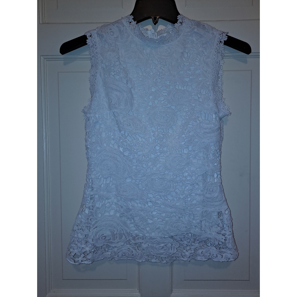 Women’s lace sleeveless blouse tank top summer party holiday costume travel work - Picture 4 of 10